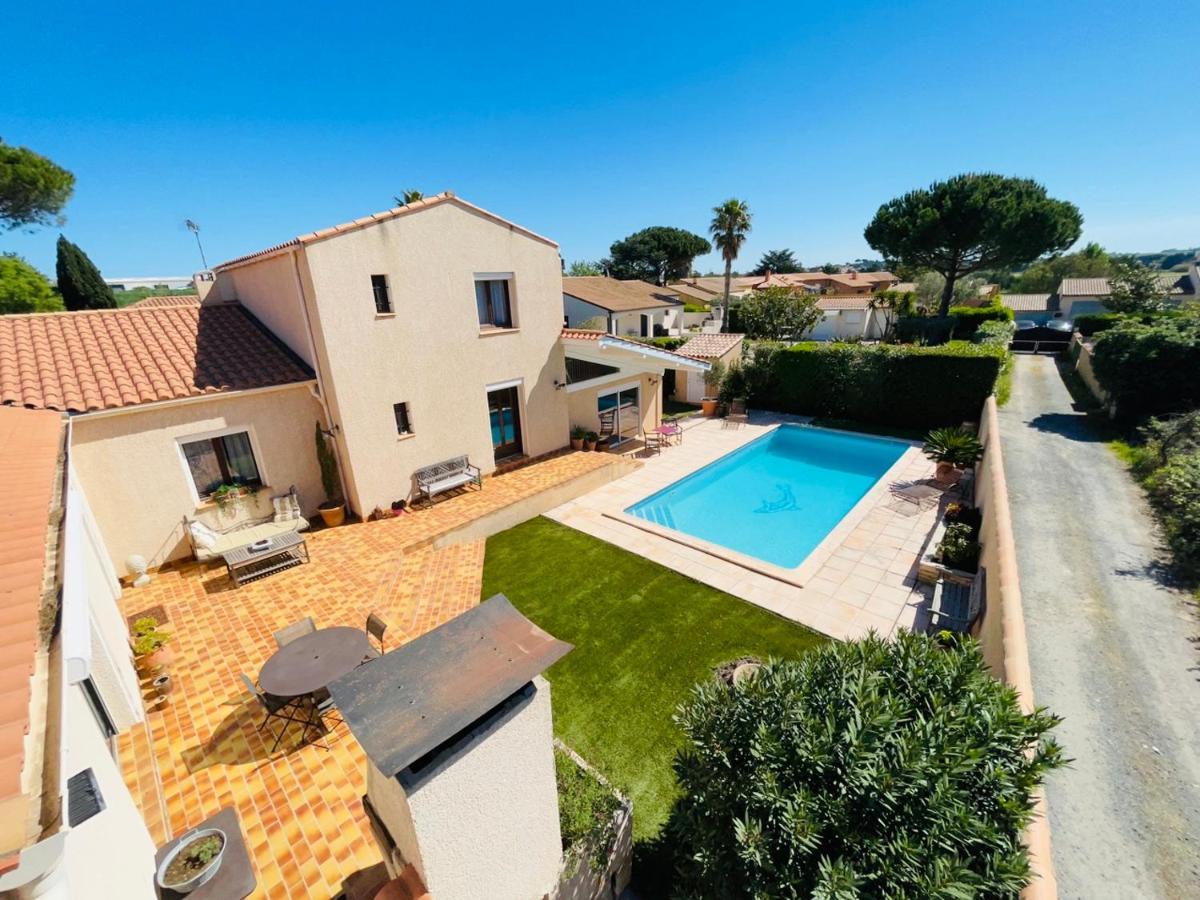 Annexe Des Pins - Studio Gite Avec Piscine & Climatisation Villeneuve-lès-Béziers Екстериор снимка