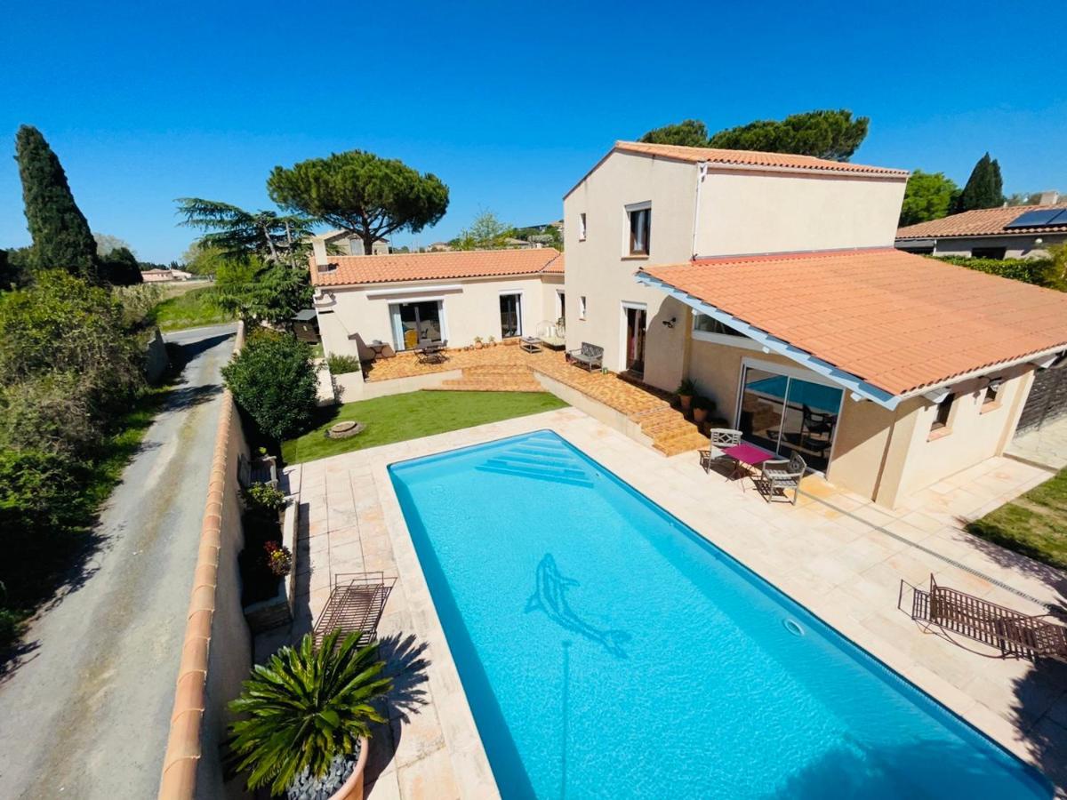 Annexe Des Pins - Studio Gite Avec Piscine & Climatisation Villeneuve-lès-Béziers Екстериор снимка